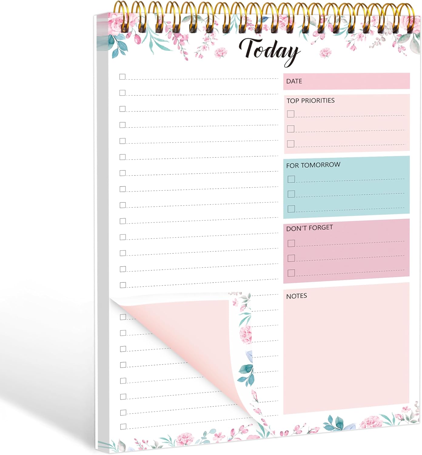 104 Pgs To Do List Notepad - Daily Planner Notepad Undated 52 Duplex-Printed Undated Sheets Tear Off, 6.5" x 9.8" Checklist Productivity Organizer with Hourly Schedule for Tasks