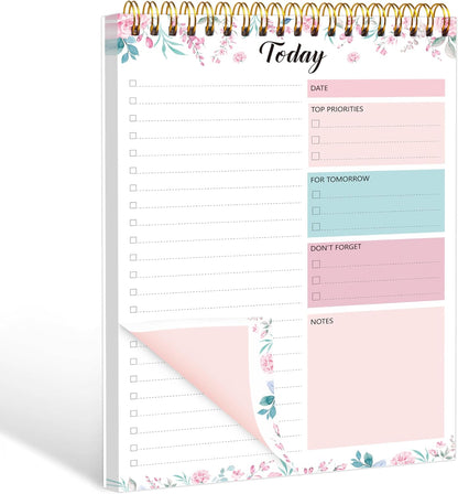 104 Pgs To Do List Notepad - Daily Planner Notepad Undated 52 Duplex-Printed Undated Sheets Tear Off, 6.5" x 9.8" Checklist Productivity Organizer with Hourly Schedule for Tasks
