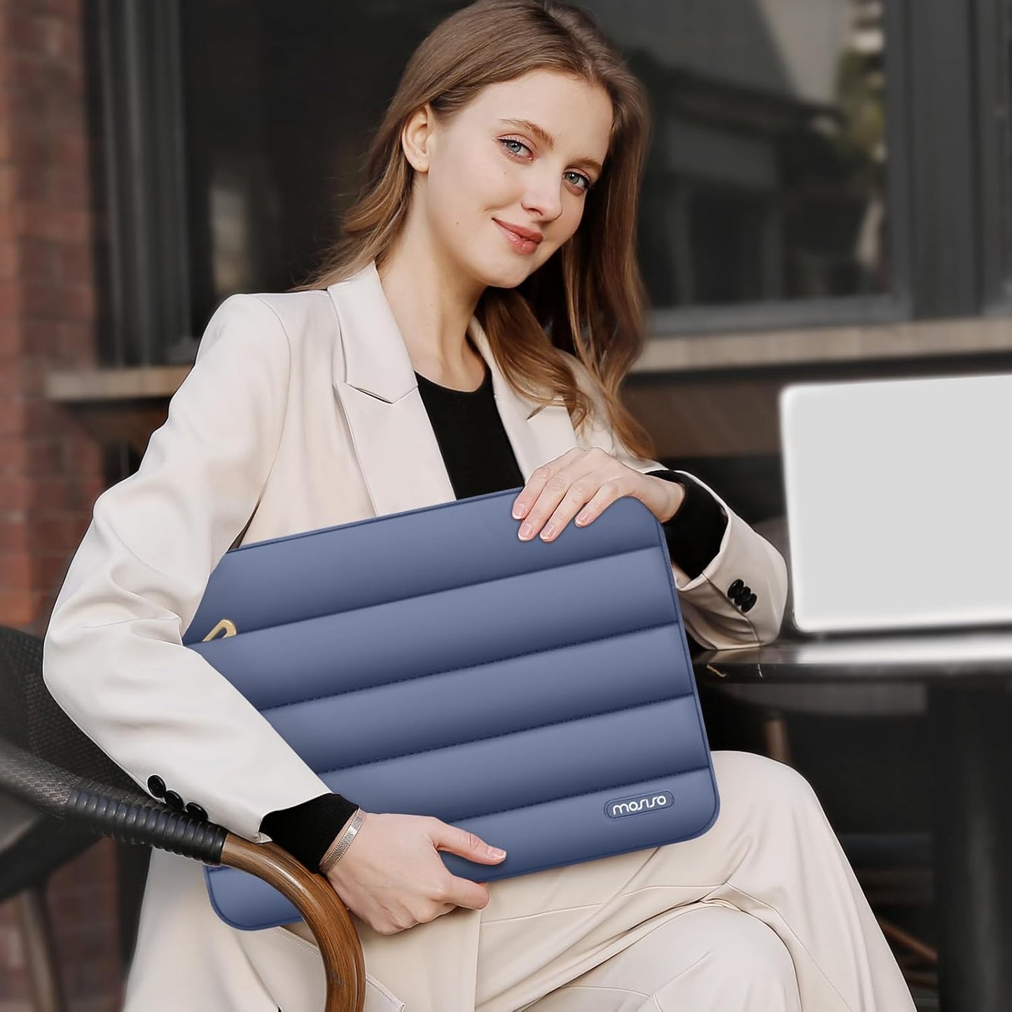 MOSISO Laptop Case 13.3 inch,13-13.3 inch Puffy Laptop Sleeve Compatible with MacBook Neo/Air 13.6 M5 M4 M3 M2 M1/Pro 13/14,HP Dell ASUS Lenovo,Polyester Horizontal Bag with Small Case, Sand