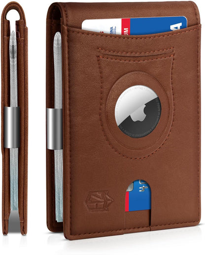 Zitahli Men's Wallets Airtag Holder Slim Rfid Leather with Gift Box