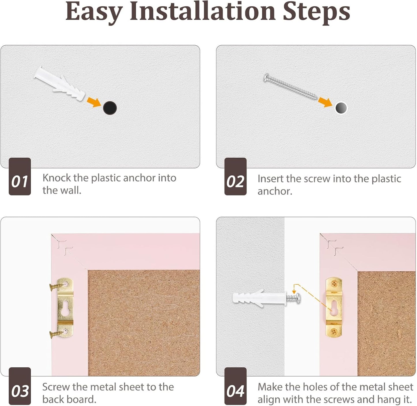 DOLLAR BOSS Bulletin Boards with Linen 1-Pack 16''X 12'' Double-Sided Cork Board for Walls Wood Framed Bulletin Boards, Small Pin Board for Home Kitchen Office Decorative Hanging 10 Pushpins