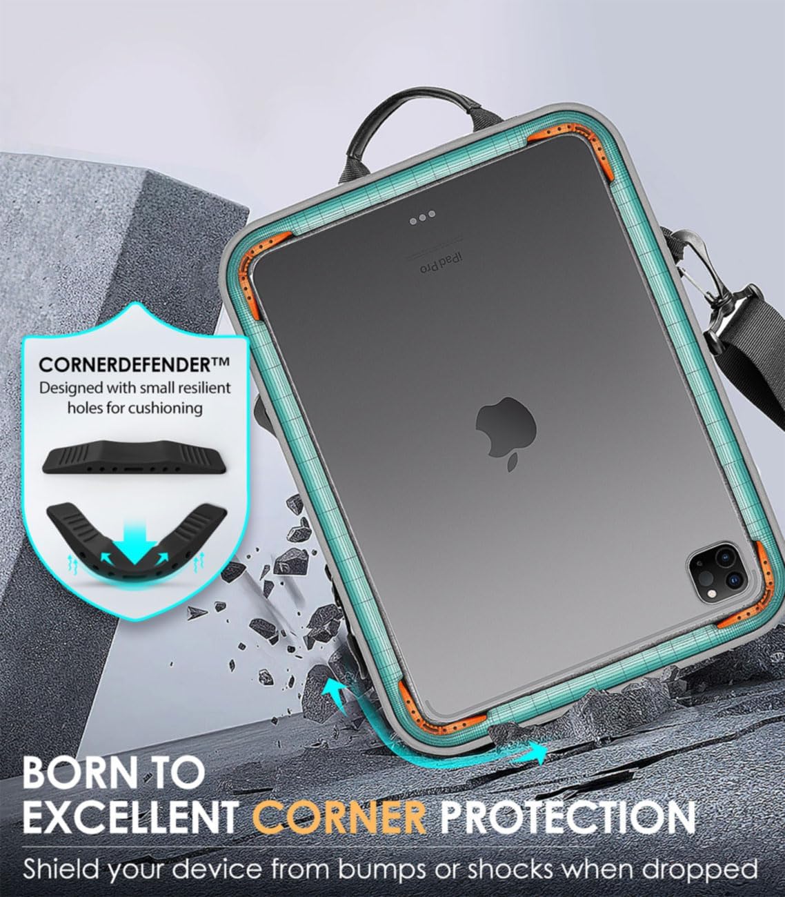 MoKo 9-11 Inch Tablet Sleeve Bag 360° Protetive Carrying Case Compatible with iPad 10th 10.9, iPad Air 5/4th 10.9, iPad 9/8th 10.2, iPad Pro 11, Tab S8/S9 11, with Handle and Shoulder Strap, Black
