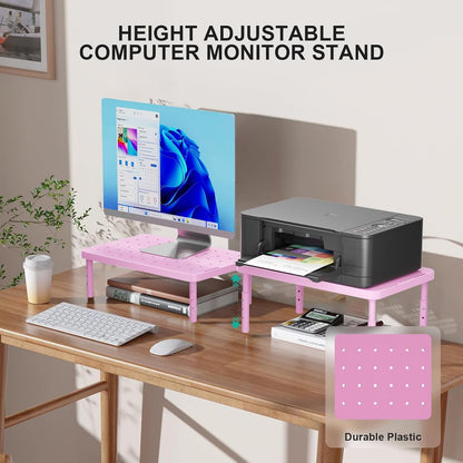 WALI Monitor Stand Riser with Drawer and 2 Pen Holders, Desk Organizers and Accessories for Computer, Printer, Laptop Stand for Home Office Supplies, (PTT004-B), 1 Pack, Black