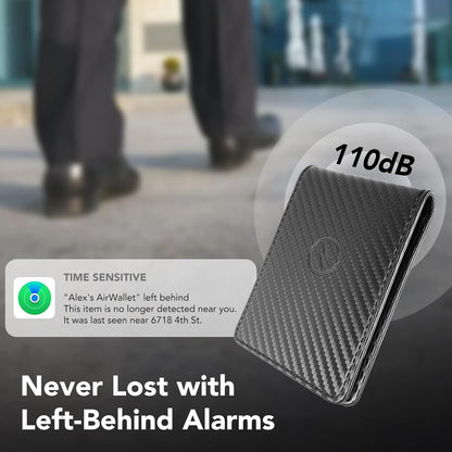 Smart Wallet for Men, Bulit-in Tracker Tag Works with Apple Find My(iOS Only), RFID Blocking, Rechargeable Wirelessly Wallet Tracker, Mens Wallets with GPS Tracker