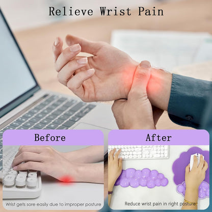 Cloud Keyboard Wrist Rest Dark Green Mouse Pad with Wrist Rest Ergonomic Wrist Pad Memory Foam Non-Slip Wrist Support for Computer Laptop Gaming Home Office Relief Typing Pain Green
