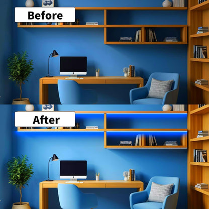 32.8FT/10M Blue COB LED Strip Light, 3200LEDS LED Tape Lights, High Bright CRI93+ Flexible Dimmable Light Strip for Bedroom TV Backlight Monitor Gaming Room Bar Decor(with Plug)