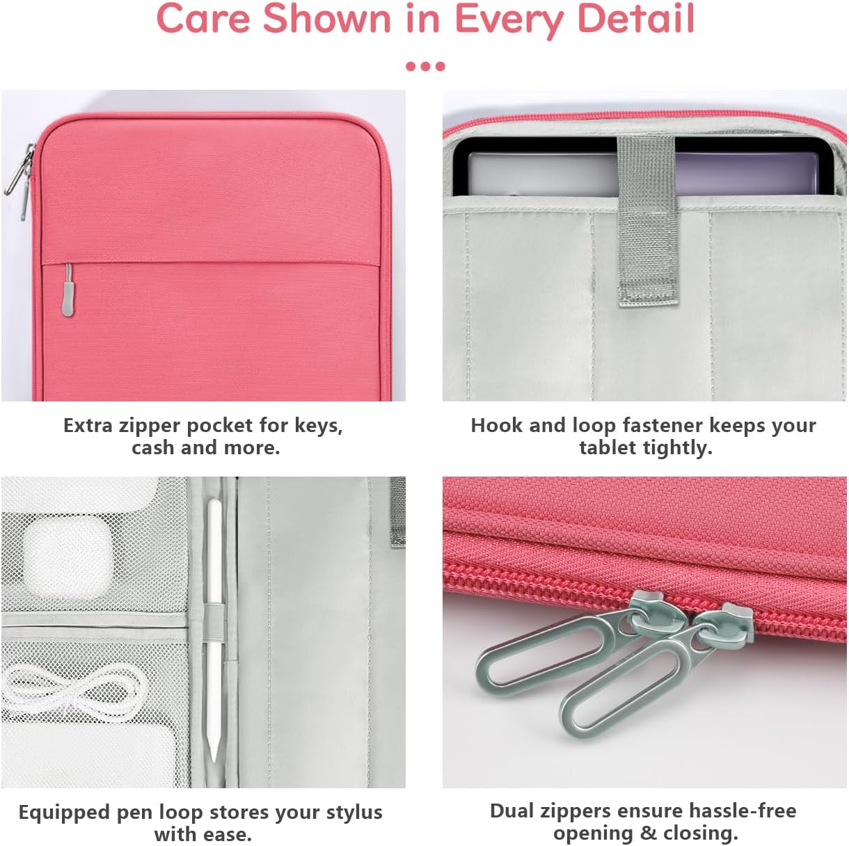 Dadanism 9-11 Inch Tablet Sleeve Padded Carrying Case for iPad (A16) 11th Gen 11", iPad 10th Gen 10.9", iPad Air M4/Pro M5 11", iPad Air 5/4, iPad 9/8/7th Gen, Galaxy Tab A11+ Plus 11", Blue