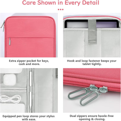 Dadanism 9-11 Inch Tablet Sleeve Padded Carrying Case for iPad (A16) 11th Gen 11", iPad 10th Gen 10.9", iPad Air M4/Pro M5 11", iPad Air 5/4, iPad 9/8/7th Gen, Galaxy Tab A11+ Plus 11", Blue