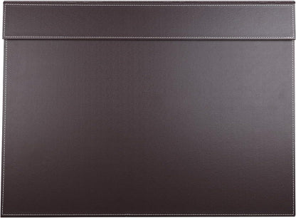 KINGFOM Ultra-Smooth PU Leather Desk Pad & Mat Office Desk Drawing & Writing Board A3/ A4 File Paper Clip Table Protector Mat on Top Large 24''x18'' (Black)