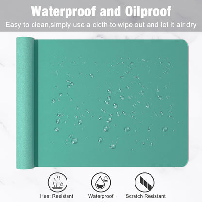 Hsurbtra Desk Pad, 23.6" x 13.8" PU Leather Desk Mat, M Extended Mouse Pad, Waterproof Desktop Blotter Protector, Non-Slip Ultra Thin Small Laptop Keyboard Writing Mat for Office Home, Pink
