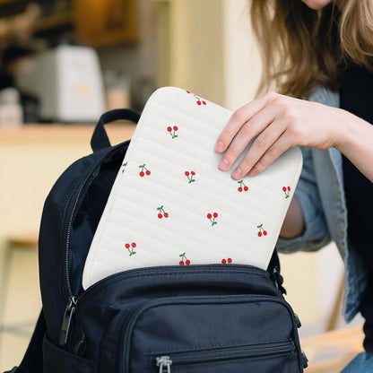 Puffy Laptop Sleeve 13 Inch Cute Quilted Laptop Protective Case Padded Floral Computer Sleeve for MacBook (A-Blue, 13 Inch)