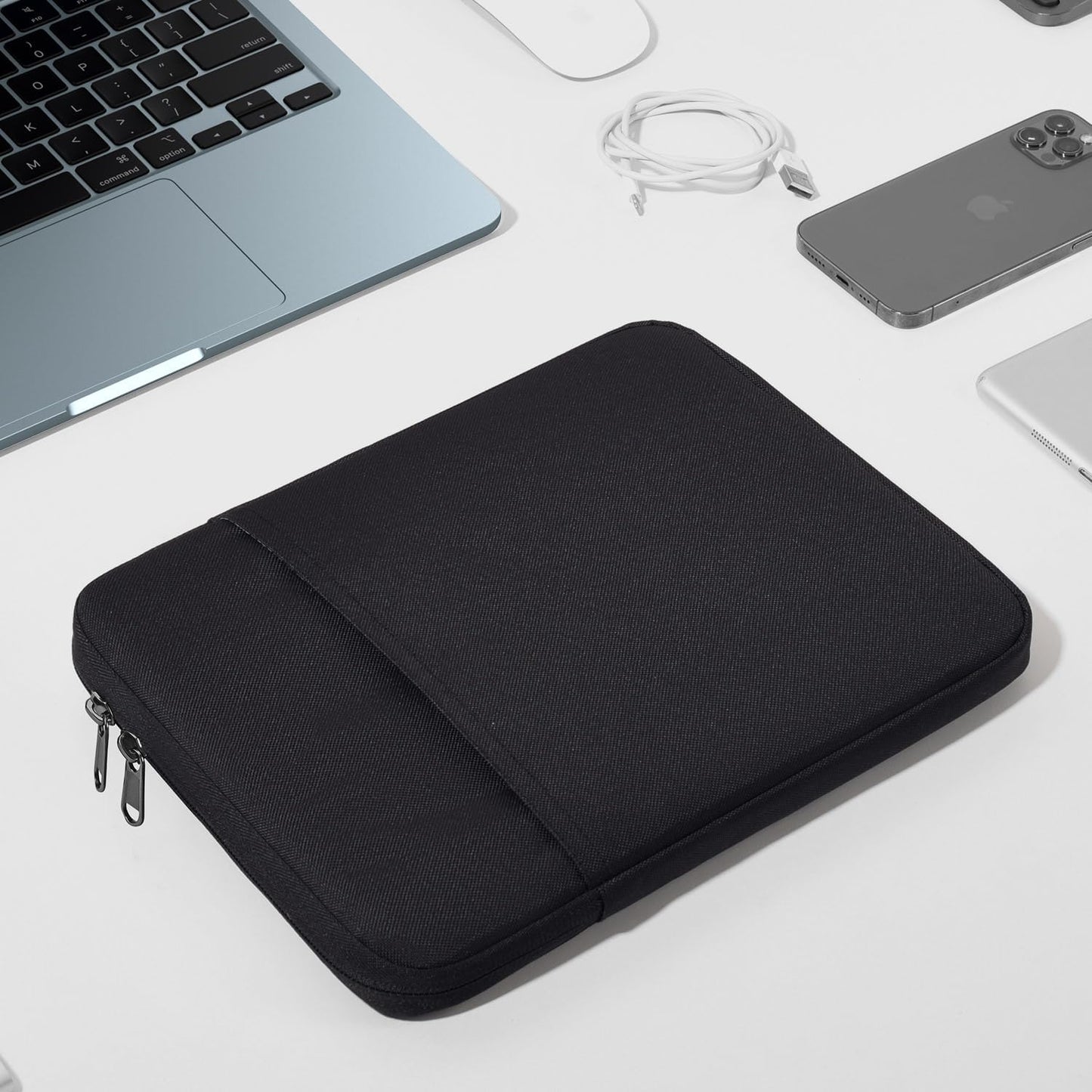 Tablet Sleeve for 2026 iPad A16, 11 inch iPad Air M4 M3 M2, Pro M5, Amazon Fire Max 11 Tablet/Kindle Fire HD 10/10 Plus, Galaxy Tab A9+ Plus Bag, Black