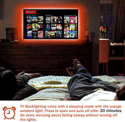 Bason TV LED Backlight for 55-65 inch TV, Bluetooth APP & Remote Control Strip Lights, Immersive Music Sync RGB USB Bias Lighting, Ambient TV Backlighting for Gaming, Movie & Home Theater Setup