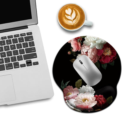 LIMKRIAN Cat Ergonomic Mouse Pad with Wrist Rest, Gaming Mouse Pad with Wrist Support, Funny Mouse Pads for Desk, Computer Mousepad with Non-Slip Pain Relief PU Base, Cute Office Desk Accessories