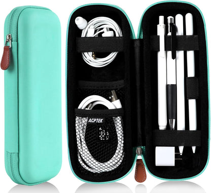 AGPTEK Case Holder for Apple Pencil, Slim PU Leather Carrying Case Pouch Cover Compatible with Apple Pen Accessories, USB Cable, Earphone,Samsung Stylus iPad Pro Pen/Pencil, Recording Pen, Gray