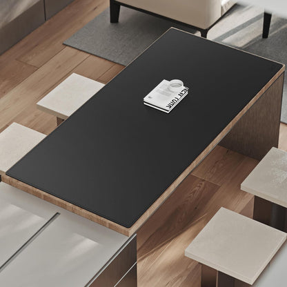 Cacoy 36" x 20" Leather Desk Mat for Home Office, Extra Large PU Leather Desk Pad Blotters, Waterproof Computer Keyboard Mat, Extended Gaming Mouse Pad, Desk Protector for Desktop and PC Laptop, Black