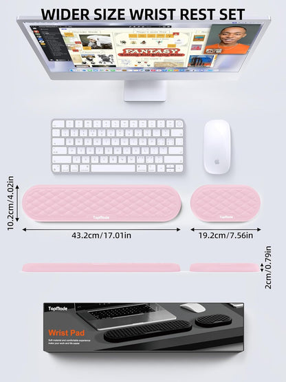 TopMade Keyboard Wrist Rest, Cooling Gel & Upgrade Soft Memory Foam Design Wrist Support for Keyboard, Full-Size Keyboard Hand Rest Pad, Ergonomic Palm Rest for for Long Hours of Work, Gaming, Black