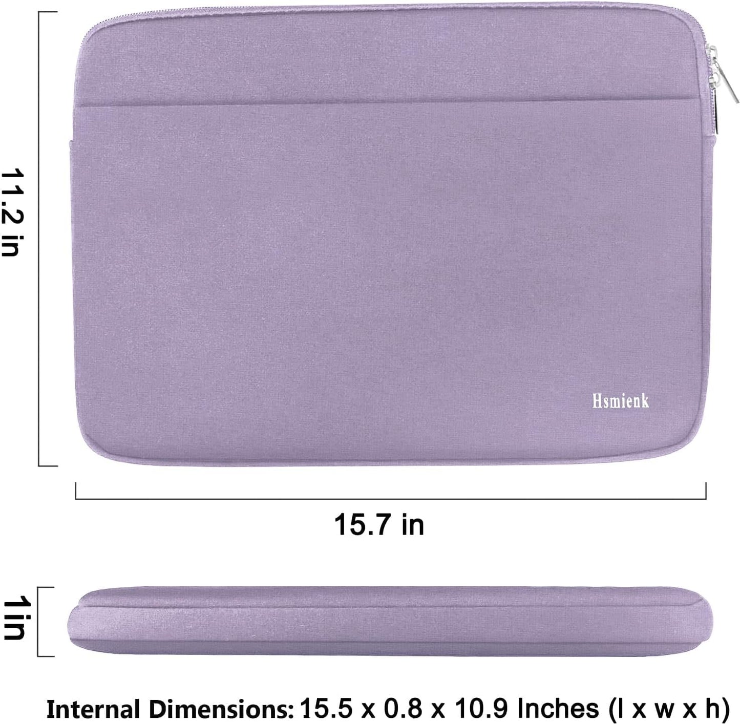 Laptop Case Sleeve 15.6 inch, Shockproof Protective Notebook Case with Accessory Pocket, Briefcase Carrying Laptop Cover for 15.6" HP, ASUS, Dell, Lenovo, Acer, Black