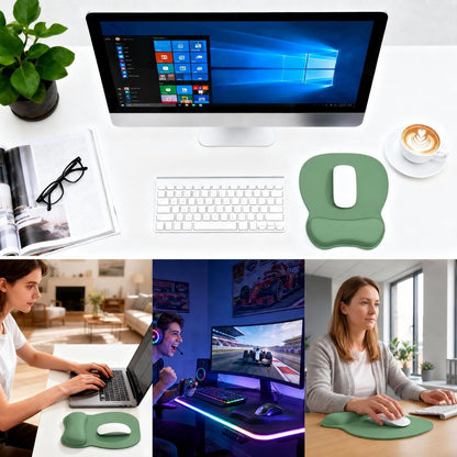 EooCoo Ergonomic Mouse Pad with Wrist Support, Mousepad with Memory Foam Wrist Rest and Non-Slip Base for Computer, Cafe, Home & Office, 9.64 x 8.26 in Office Desk Accessories