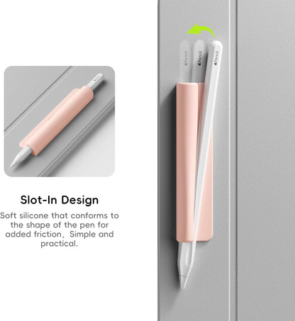 ELETIUO Silicone Pencil Holder Sleeve,Compatible with Apple Pencil (USB-C),Apple Pencil 1st/ 2nd Generation,Strong Adhesive Sticky Attached to iPad Case for Stylus Pens,Black