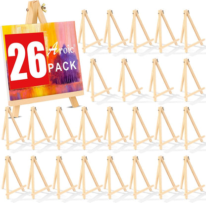 12 Pack 9 Inch Wood Easels, Easel Stand for Painting Canvases, Art, and Crafts, Tripod, Painting Party Easel, Kids Student Tabletop Easels for Painting, Portable Canvas Photo Picture Sign Holder