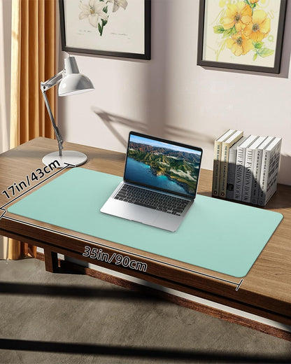 Leather Desk Pad Protector, Office Desk Mat, Large Mouse Pad, Non-Slip PU Leather Desk Blotter, Laptop Desk Pad Desk Accessories for Office and Home (Black, 40" x 17")