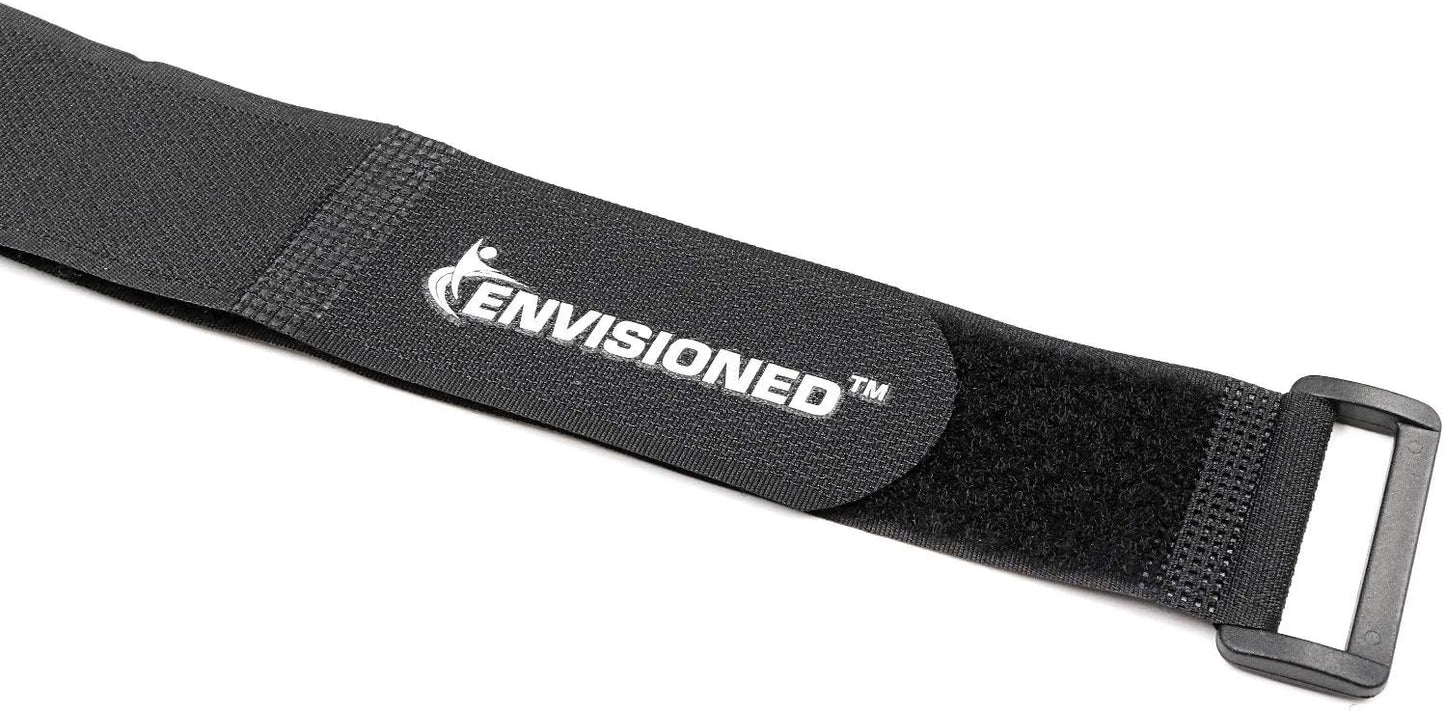 ENVISIONED Reusable Cinch Straps 2" x 40" - 6 Pack, Multipurpose Strong Gripping, Quality Hook and Loop Securing Straps (Black) - Colors B