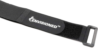ENVISIONED Reusable Cinch Straps 2" x 40" - 6 Pack, Multipurpose Strong Gripping, Quality Hook and Loop Securing Straps (Black) - Colors B