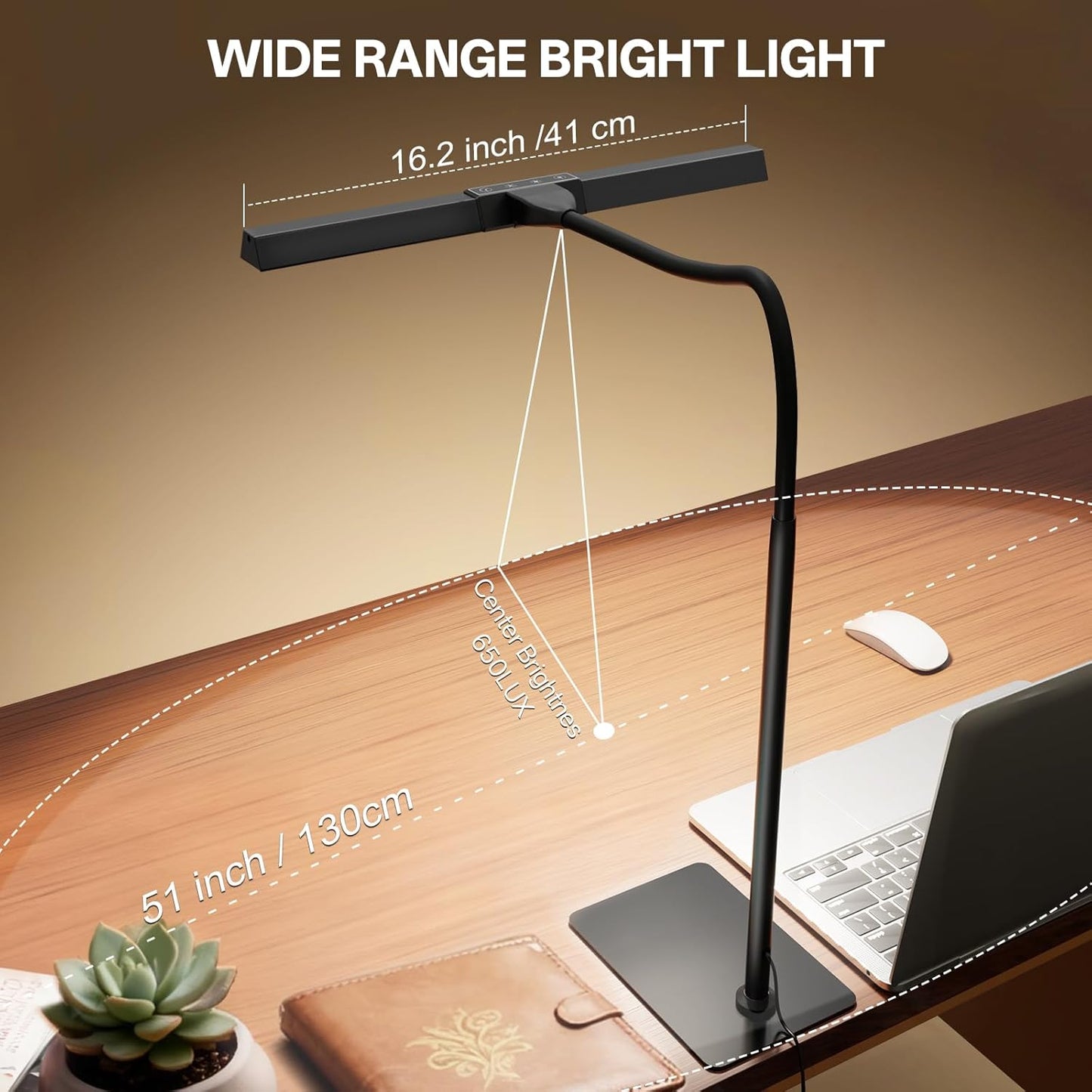 Desk Lamp with USB Charging Port for Home Office 24w Architect Remote Base Dual Task Led Light Modern 5 Color Modes Dimmable Adjustable Gooseneck Double Head Reading Drafting Eye Caring Tall Lamps