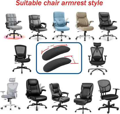Office Chair Arm Covers,Office Chair Arm Rest Cover Gaming Chair Armrest Covers Office Removable Arm Rest Covering Elastic Chair Armrest Cover (Black, 2Pcs/Set (10-13) x (2-4) x 1.9 inches)