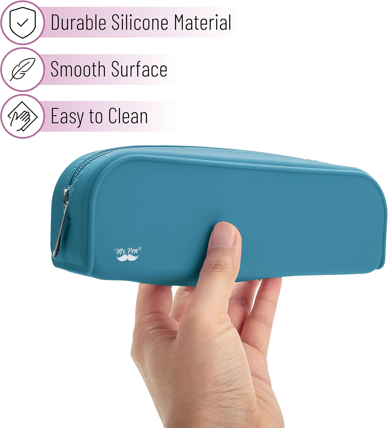Mr. Pen- Silicone Pencil Case, Aesthetic Pencil Bag for Women, Makeup Pouch, Multifunctional Pouch for Stationery, Cosmetics and Electrical Goods Storage