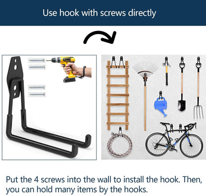 Heavy Duty Magnetic Hooks, Super Strong Garage Magnet Hooks, Magnetic Cable/Tool Holder with Anti-Slip Coating for Horse Trailer, Indoor & Outdoor Hanging Strong Black Magnetic Hook(4Pack)