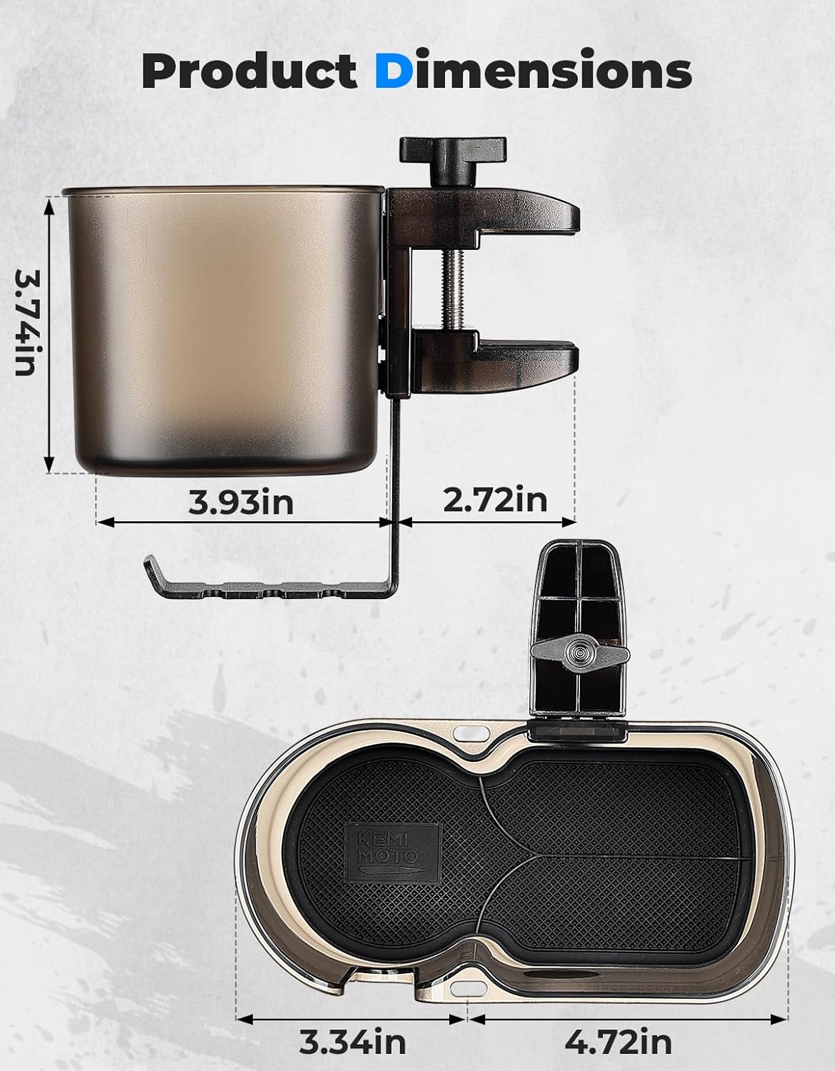 KEMIMOTO Desk Cup Holder with Headphone Hanger, 2 in 1 Caddy Organizer for Office Table, Lawn Chair, Golf Cart, Pontoon Boat, Fit for Most 18-32 oz Bottles (1)