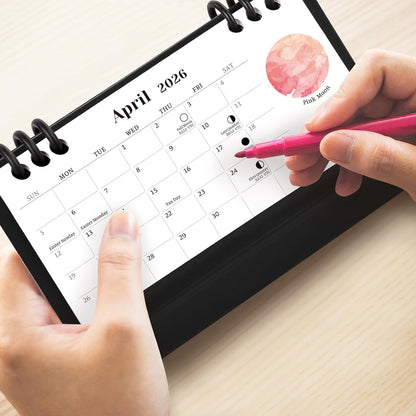 KONVINIT Small Desk Calendar 2026-2027, 6.3" x 3.1", 2026 Desk Calendar - Runs From January 2026 Until December 2027, 24 Months Mini Desktop Calendar for School, Home and Office Supplies