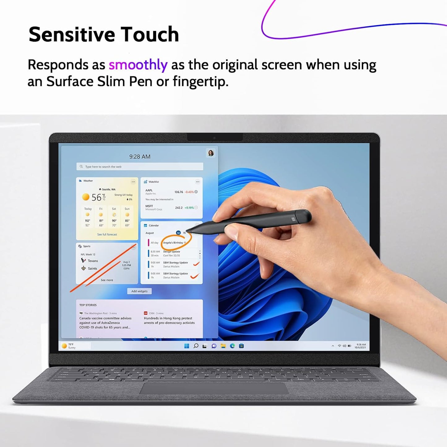 Peslv Magnetic Privacy Screen for Surface Laptop 6/5/4/3/2/1 13.5 Inch, Removable Anti Blue Light Glare Filter, Black Security Private Apy Block Protector