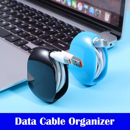2 PCS Cord Reel Cord Retractor Automatic, Retractable Hidden Cable Reels, Small Roll Winder Case for USB Cable Headset Data Charger Cables Organization, No More Tangled
