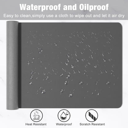Hsurbtra Desk Pad, 23.6" x 13.8" PU Leather Desk Mat, M Extended Mouse Pad, Waterproof Desktop Blotter Protector, Non-Slip Ultra Thin Small Laptop Keyboard Writing Mat for Office Home, Pink