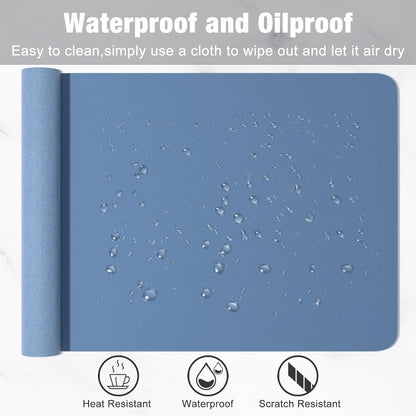 Hsurbtra Desk Pad, 23.6" x 13.8" PU Leather Desk Mat, M Extended Mouse Pad, Waterproof Desktop Blotter Protector, Non-Slip Ultra Thin Small Laptop Keyboard Writing Mat for Office Home, Pink