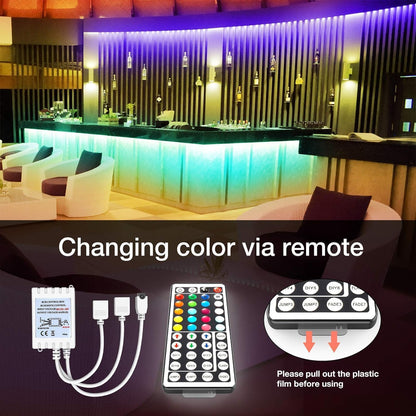 DAYBETTER Led Strip Lights 32.8ft Kit with Remote and Power Supply Color Changing