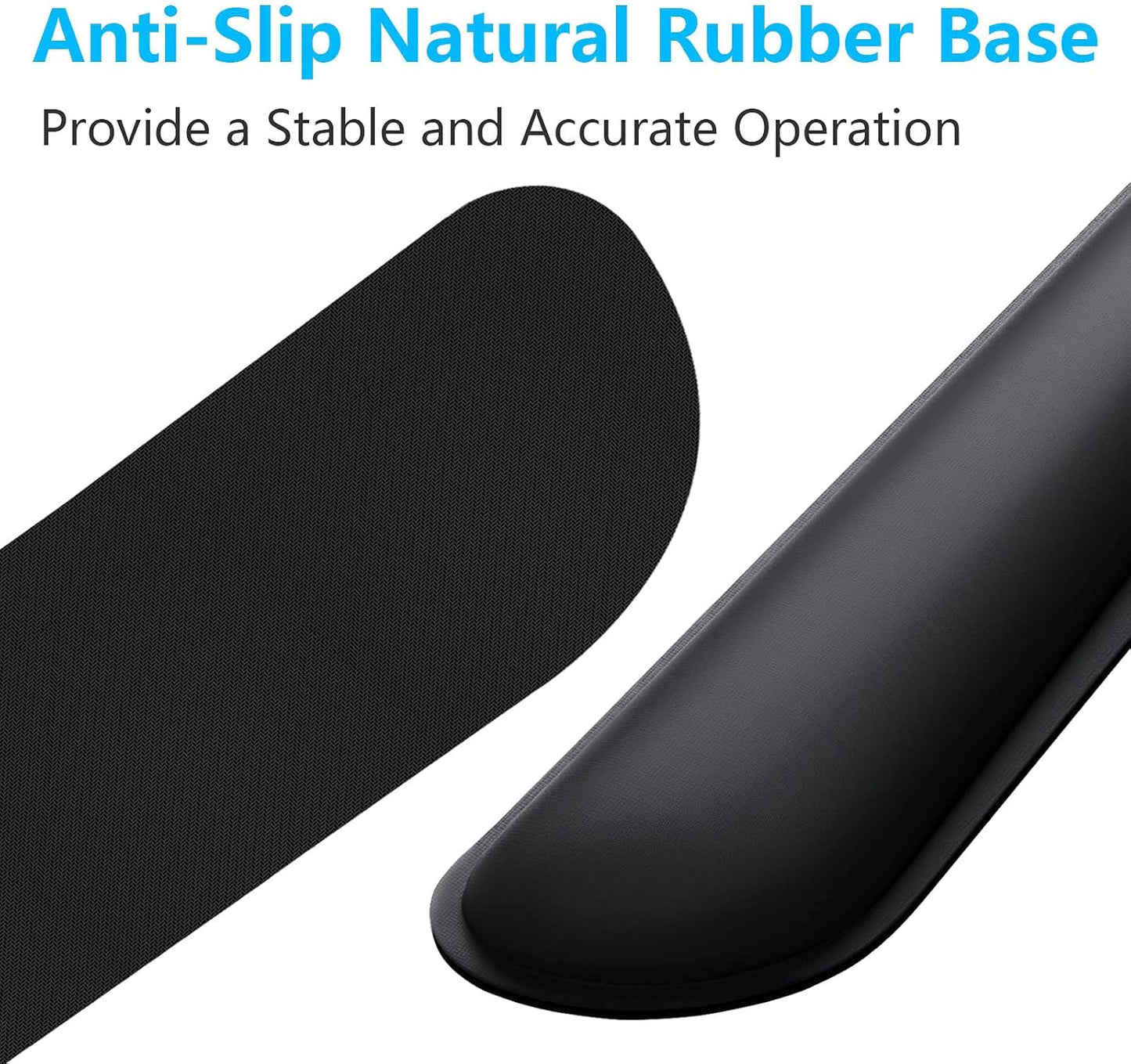 Dapesuom Mouse Wrist Rest, Ergonomic Memory Foam Mouse Wrist for Computer Desk Mats Support, PU Leather Hand Rest Pad Cushion for Gaming, Laptop, Men, Women, Pain Relief & Easy Typing, Black