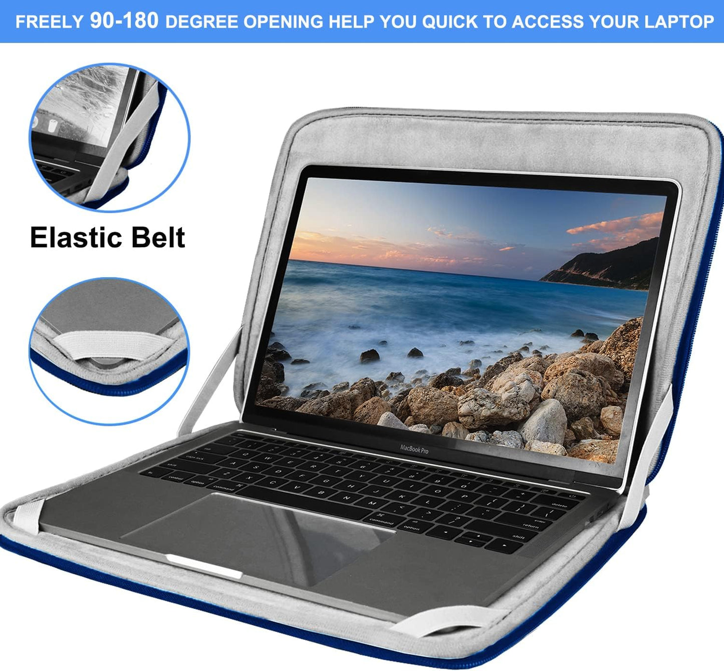Laptop Sleeve 15.6 Inch, Durable Shockproof Protective Cover Flip Case Briefcase Carrying Computer Bag Case Compatible with 15.6 Inch HP, ASUS, Lenovo, Acer, Notebook, Computer, Black