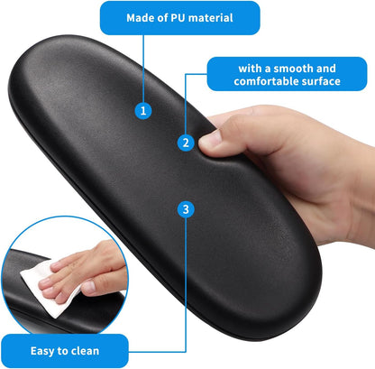 Office Chair Armrest Replacement, PU Arm Pads Caps, Fit to Most Chairs with 4" Mounting Hole Distance, 1 Pair