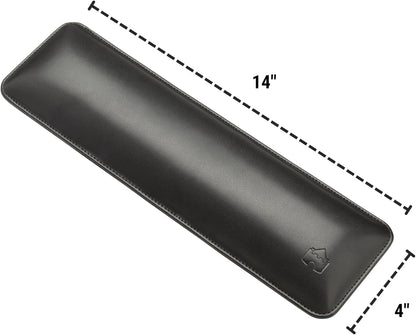 Bailey Compact by Castle - Wrist Rest for Keyboards with Around 61 Keys - Leather Ergonomic Computer Extra Firm Keyboard Wrist Support for Typists, Gaming, Heavy Office Use (Stone, Compact Size)