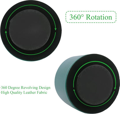 Round Leather Art Supply Organizer,Remote Control Holder,360 Degree Rotating,Multi-Functional Pencil Holder,4 Compartments Desktop Stationary Organizer(1-Fractal Flower) | Round - Colors C
