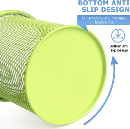 Tamaki Pen Holder Cup for Desk, Desk Organizer Wire Mesh Pencil Cup Holder for Desk Office Pen Organizer (Purple)