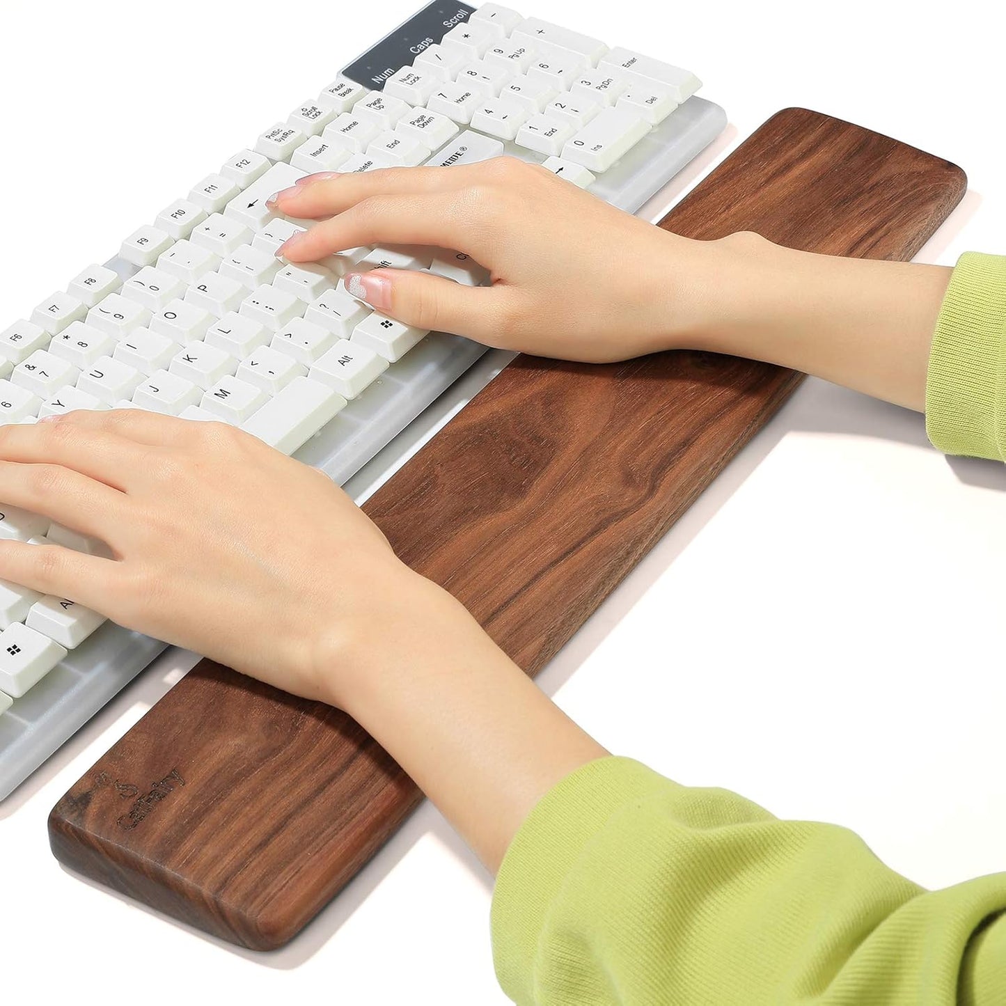 Wooden Keyboard Wrist Rest, Keyboard Wooden Palm Rest，Keyboard Wrist Rest Pad, Solid Wood Mouse Pad Wrist Guard, Ash Wood Wrist Rest, Wrist Pad for Keyboard, (Fraxinus Excelsior,11.8in)