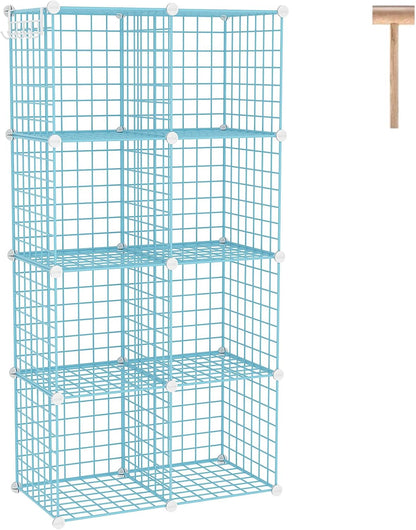 C&AHOME Wire Cube Storage, 6 - Cube Organizer Metal C Grids, Modular Shelves Units, Storage Bins Shelving, Closet Organizer, Ideal for Home, Office, Living Room, 36.6”L x 12.4”W x 36.6”H Black