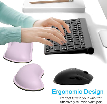 Dapesuom Mouse Wrist Rest, Ergonomic Memory Foam Mouse Wrist for Computer Desk Mats Support, PU Leather Hand Rest Pad Cushion for Gaming, Laptop, Men, Women, Pain Relief & Easy Typing, Black