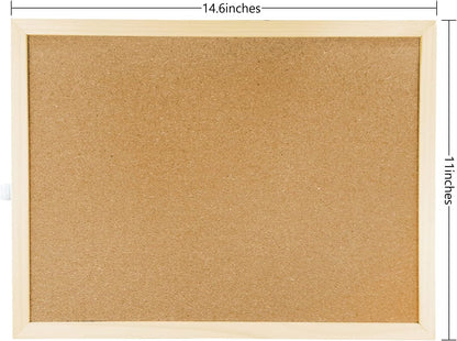 14.6 inches x 11 inches Frame Cork Board for Bulletin Board, Home Decor, Office, School, Message Board and Include Installation kit, Push pins.