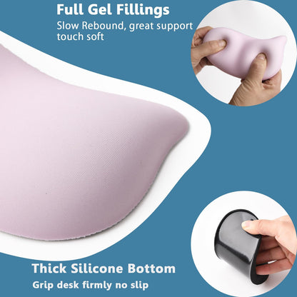 Ergonomic Mouse Wrist Rest Pad, Small Gel Mouse Keyboard Support Cushion Non-Slip Base, for Easy Typing and Wrist Pain Relief Office Computer, Laptop, PC Gaming (Blue)